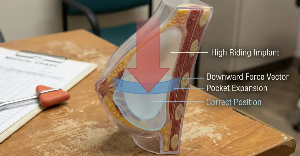 anatomi göğüs modeli yüksek konumda implant düzeltme