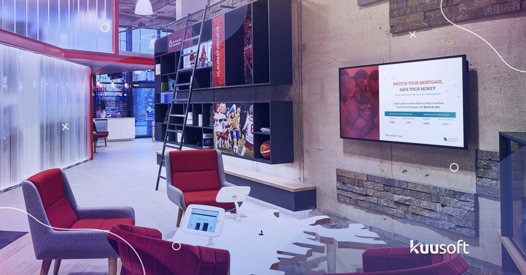 retail banking digital signage lobby