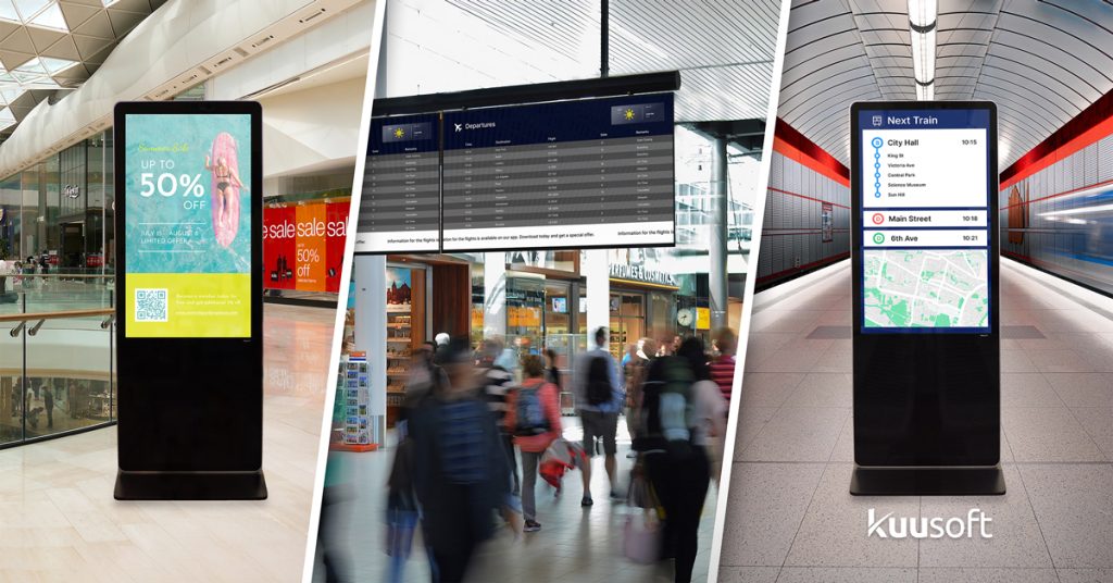 retail digital signage, digital signage transportation