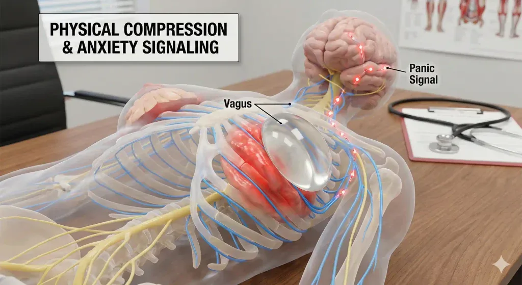 model anatomic anxietate cu compresie toracică