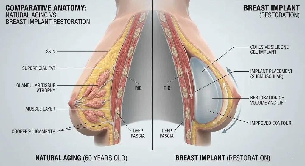 3d anatomical model breast anatomy aging implants
