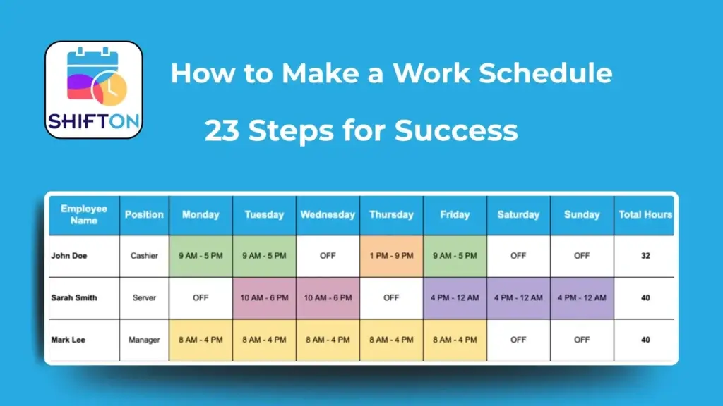 Effortlessly organize employee shifts with our 23-step weekly work schedule guide.