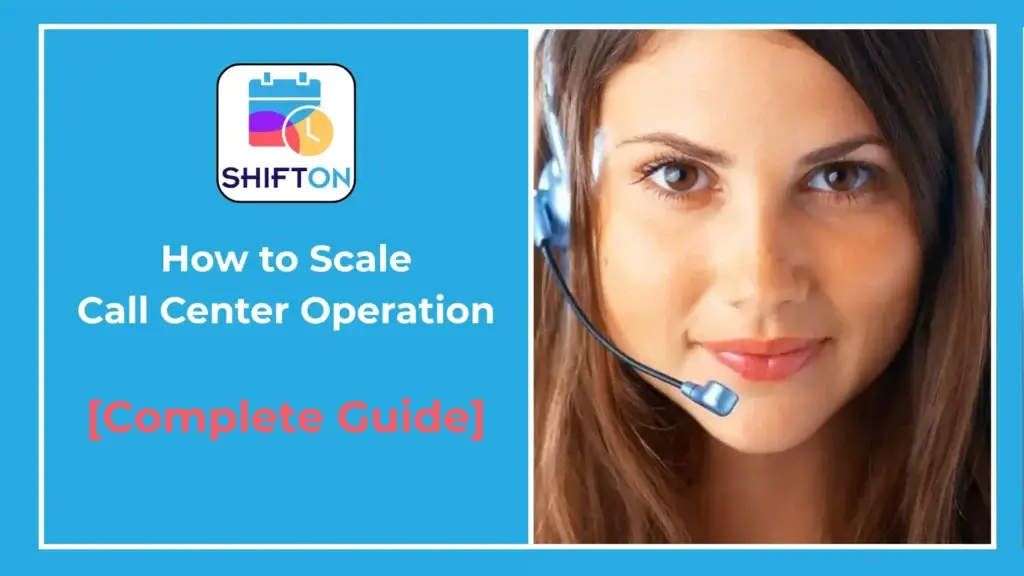 Friendly customer service representative guiding call center success with SHIFTON branding.