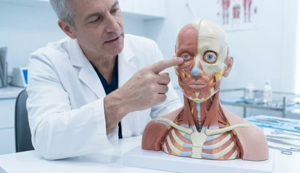 anatomik model göz kapağı ameliyatı açıklaması