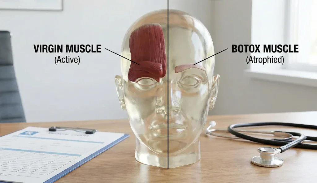 anatomical model virgin vs atrophied muscle