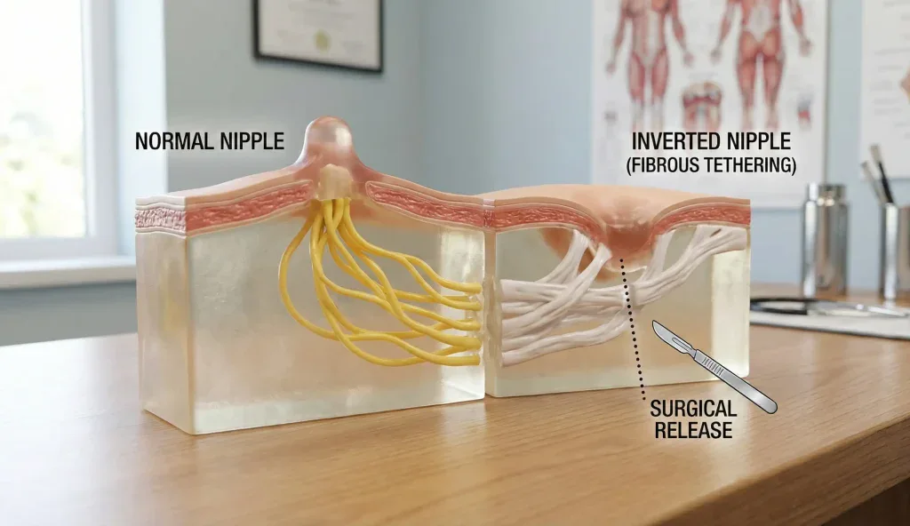 anatomik meme ucu modeli fibroz tespit ameliyatı