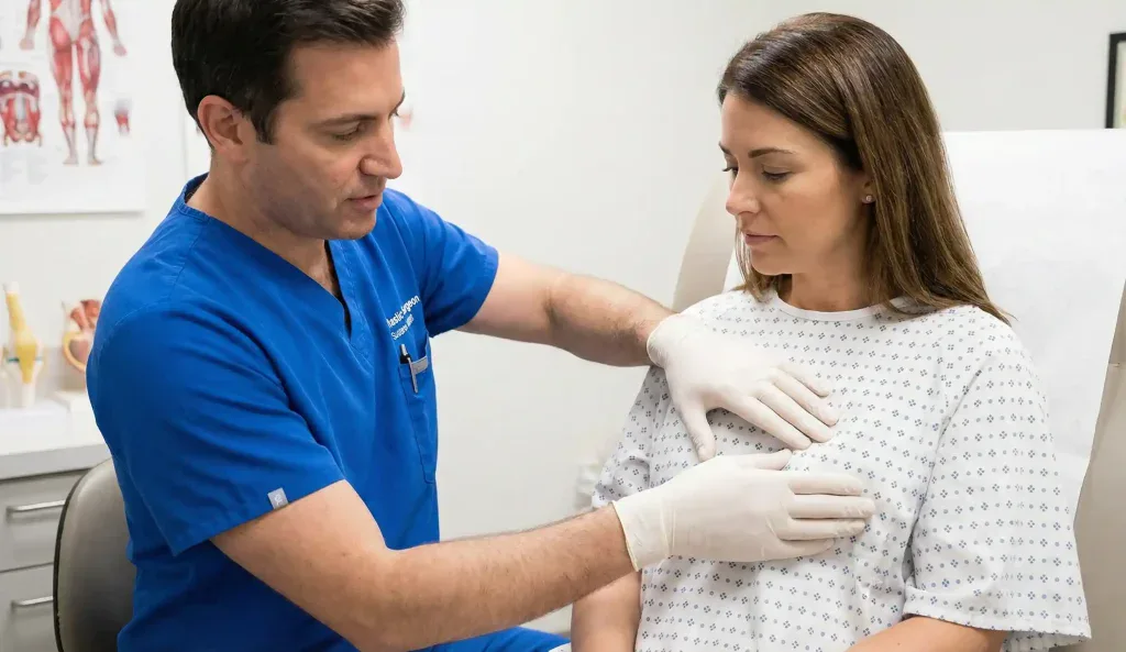 cerrahın hastaya implant yer değiştirme masajı g&ouml;sterimi