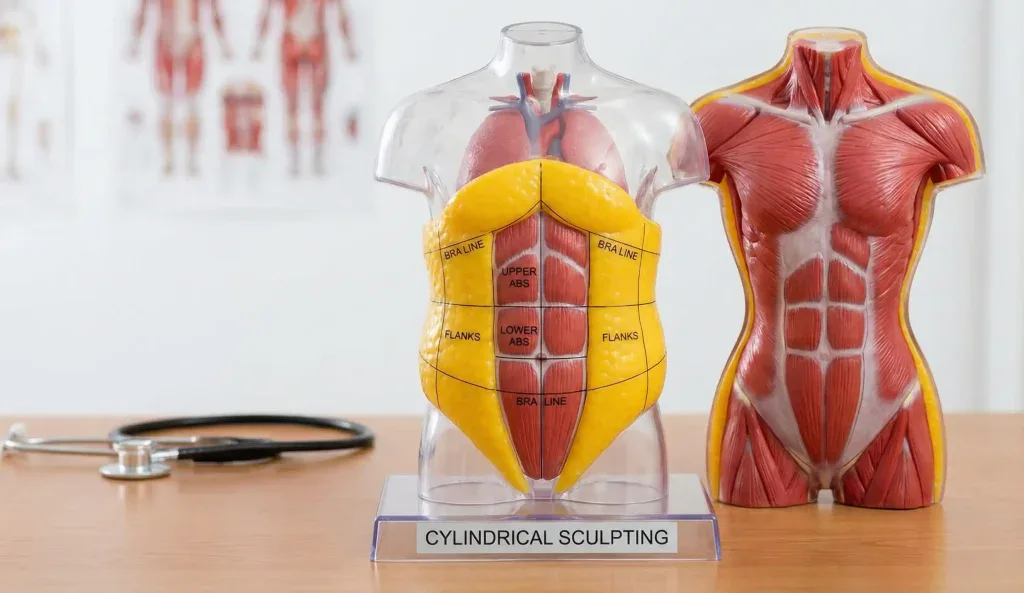 anatomical torso model cylindrical sculpting