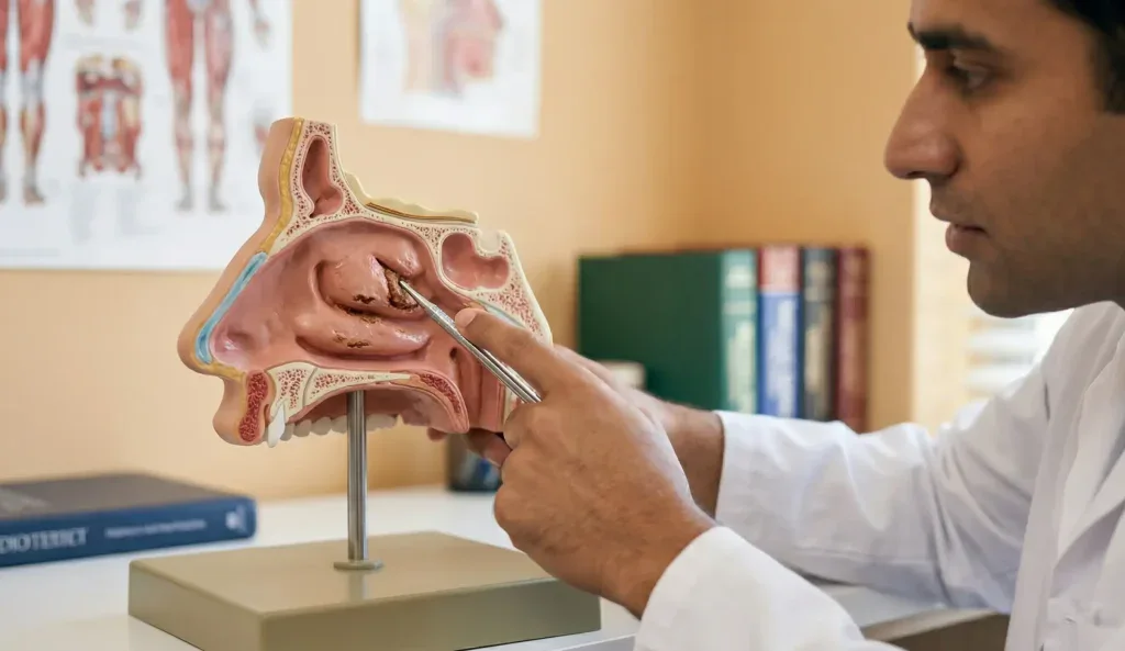 rhinoplasti sonrası tıkalı burun anatomik model