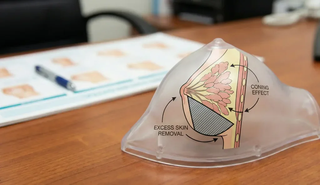 anatomical breast model coning effect lift