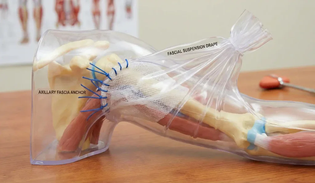 modello anatomico del braccio con sospensione fasciale