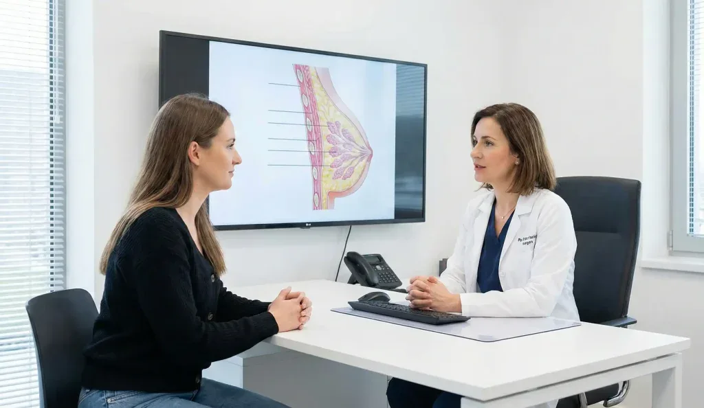 consulenza medico-paziente anatomia del seno
