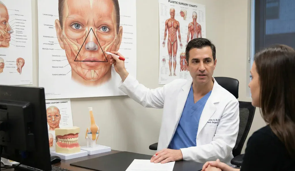 plastic surgeon triangle of danger diagram