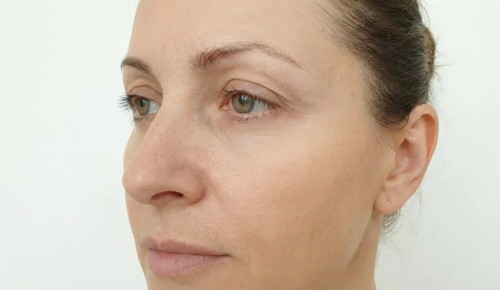 temple area after lift with youthful appearance
