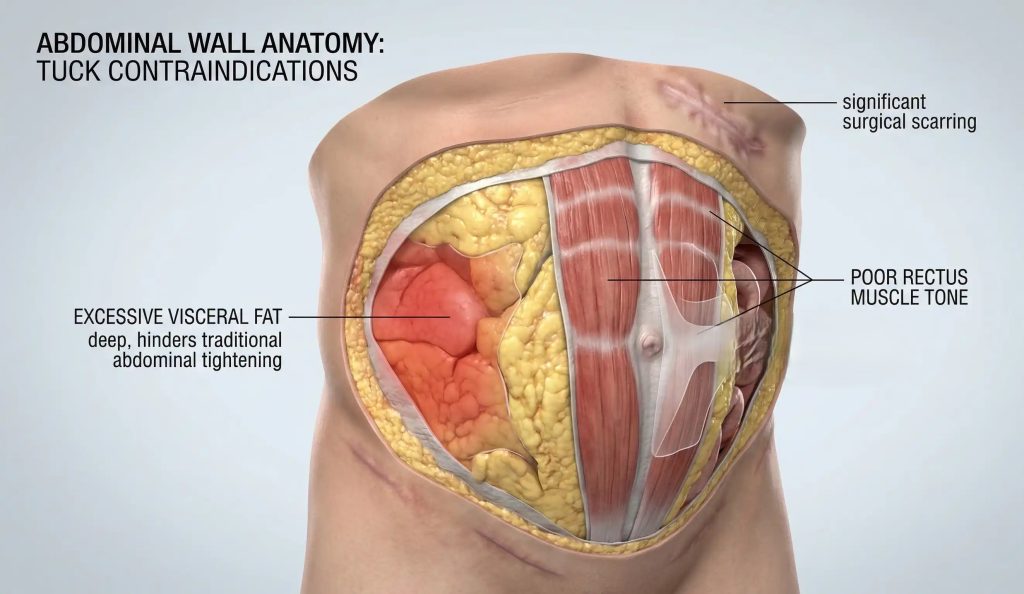 model anatomie 3D contraindicații pentru abdominoplastie