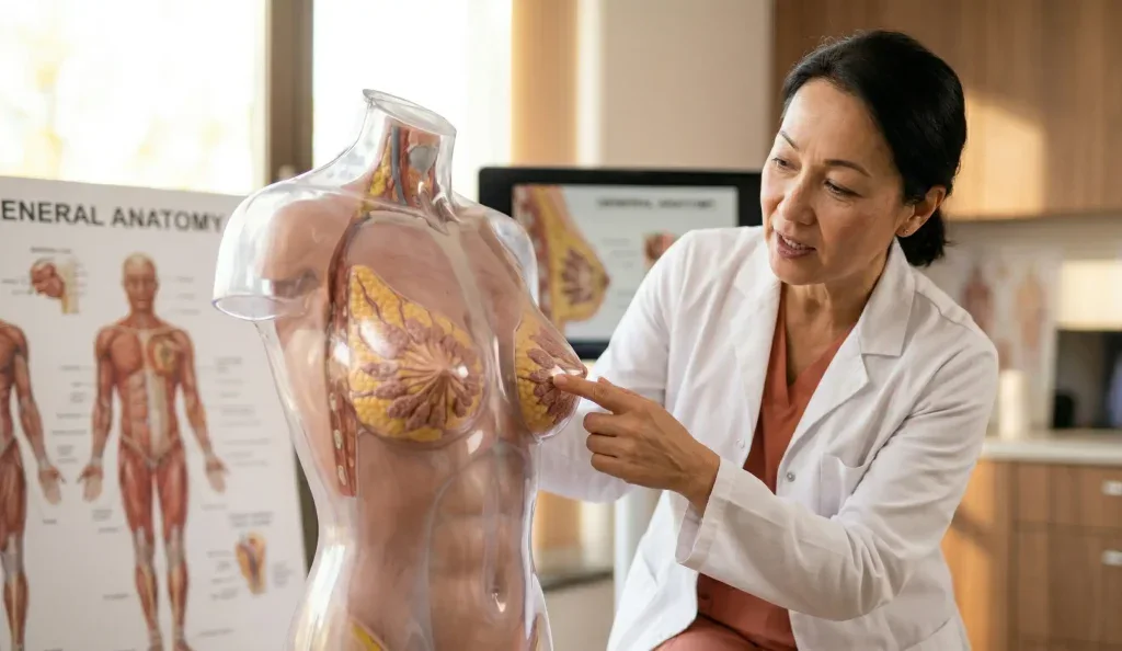 g&ouml;ğ&uuml;s muayenesi y&uuml;z&uuml;st&uuml; uyuma anatomik modeli