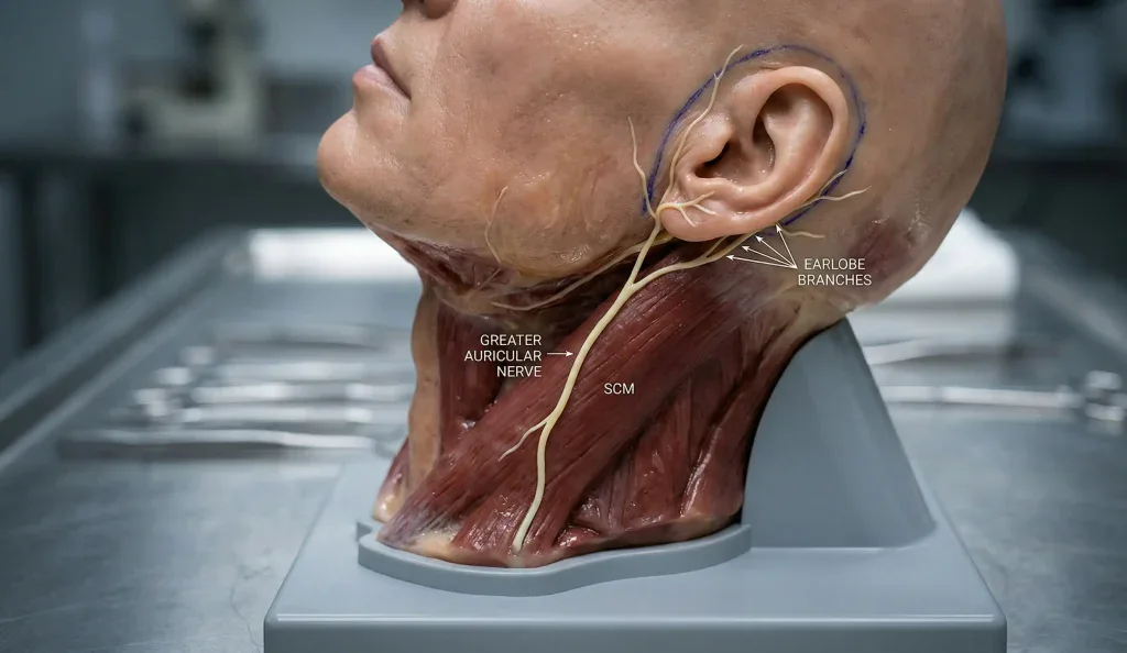 anatomia realistica del nervo dell'orecchio modello di lifting