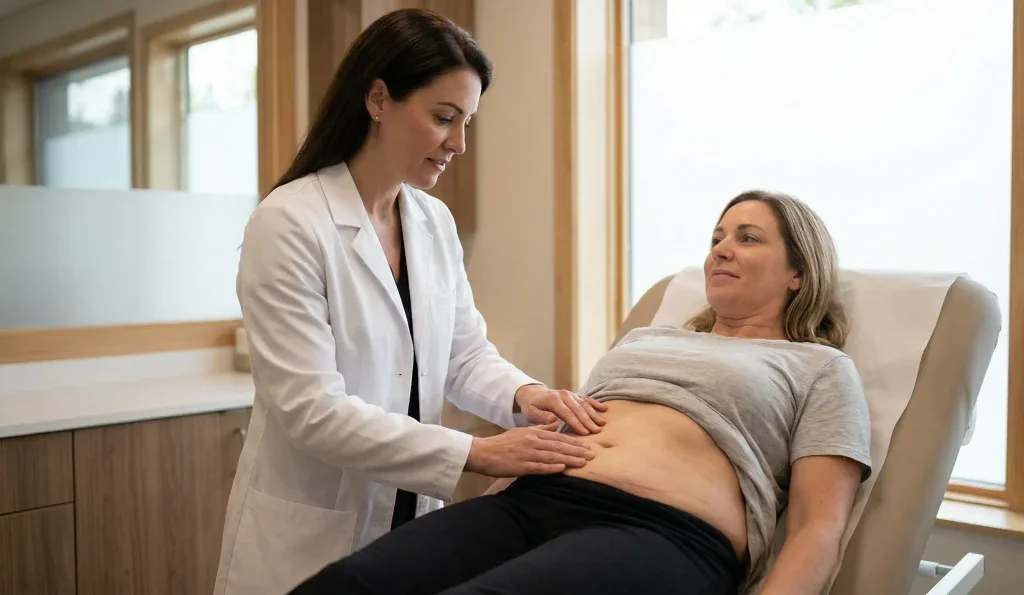 post operative tummy tuck exam