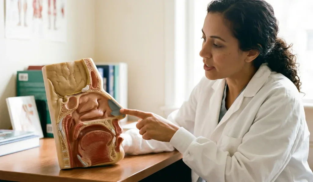 anatomik model rinoplasti doktor solunum gösteriyor
