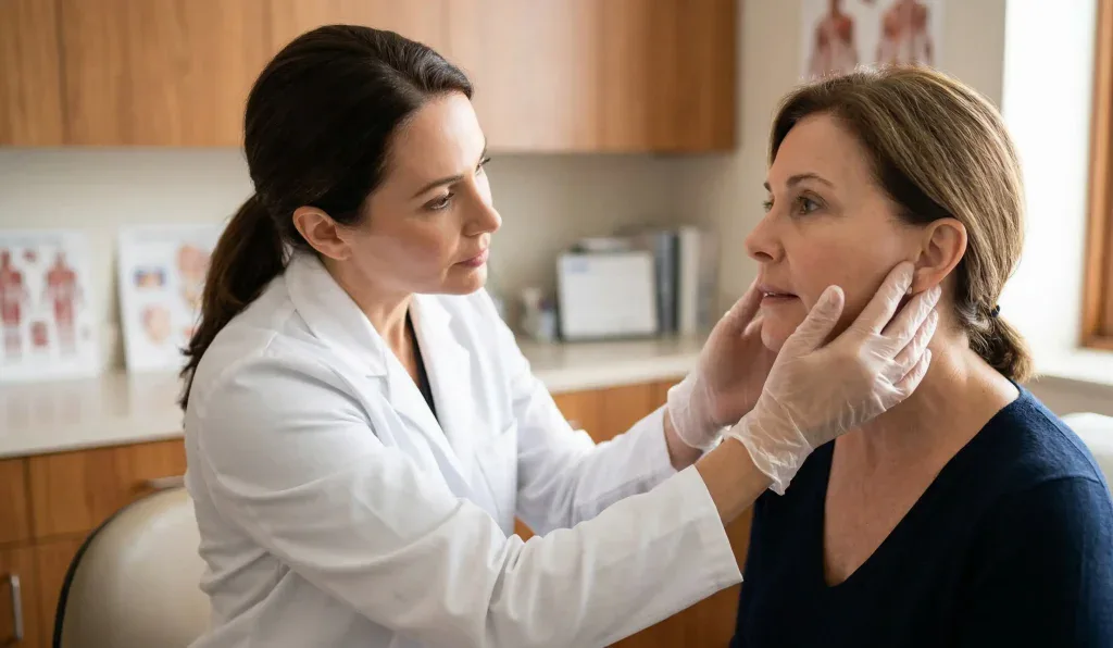 klinische Facelift-Schwellung Arztuntersuchung