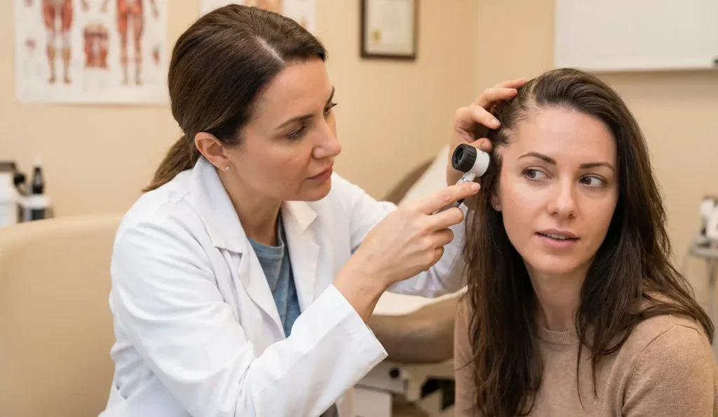 klinik muayene &ccedil;ekiş alopecisi