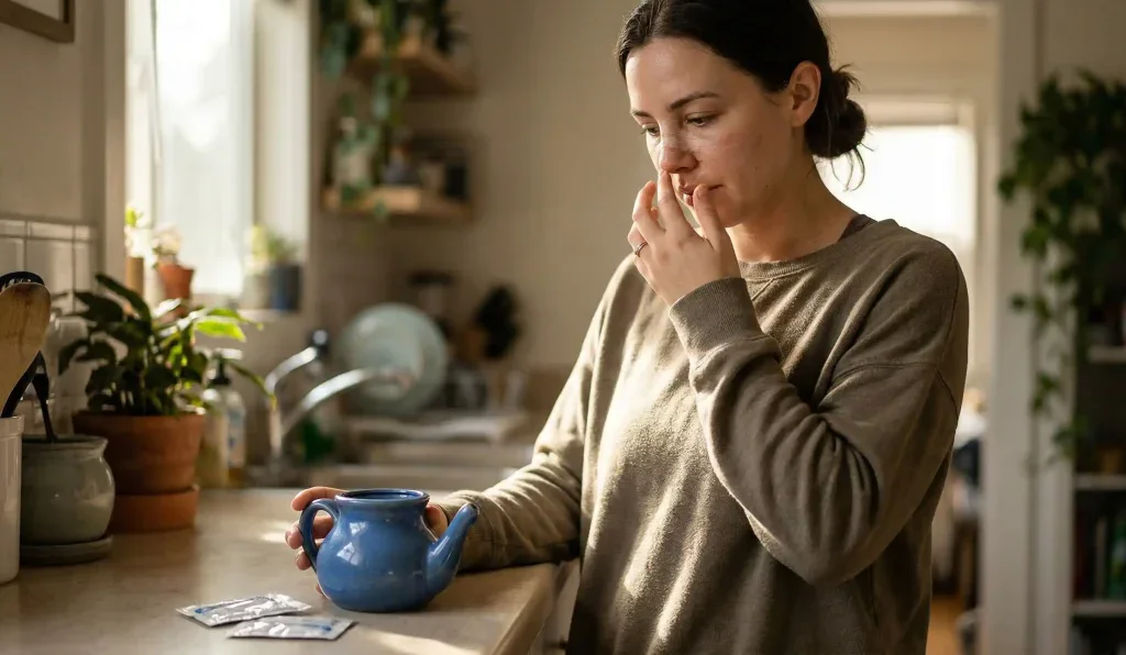 rhinoplasty neti pot use post op