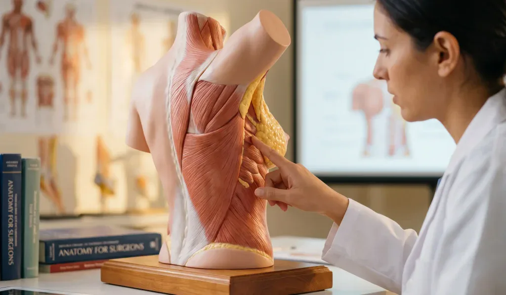 modello anatomico medico che indica la struttura del grasso