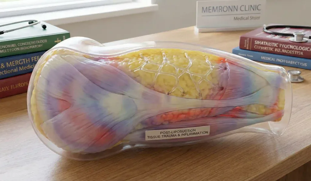 anatomisches Modell zeigt innere Blutung und Gewebetrauma