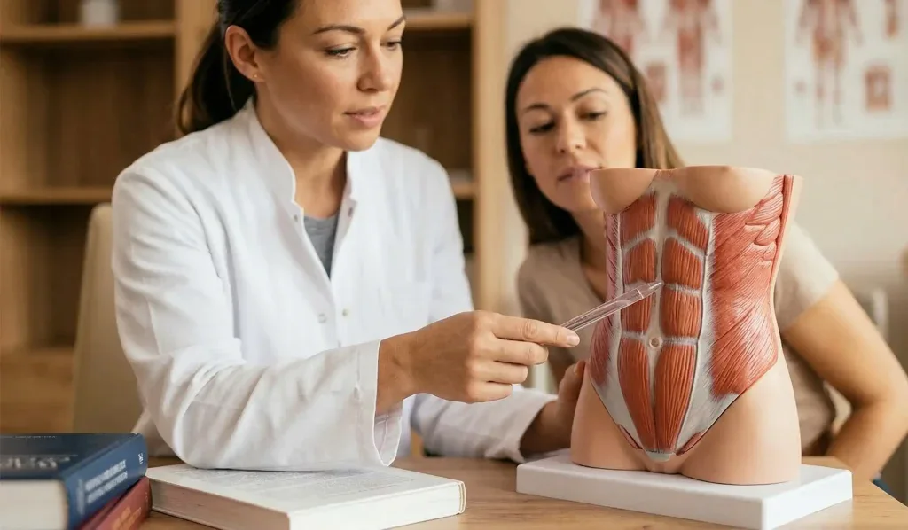modello anatomico muscolo addominale femminile spiegazione