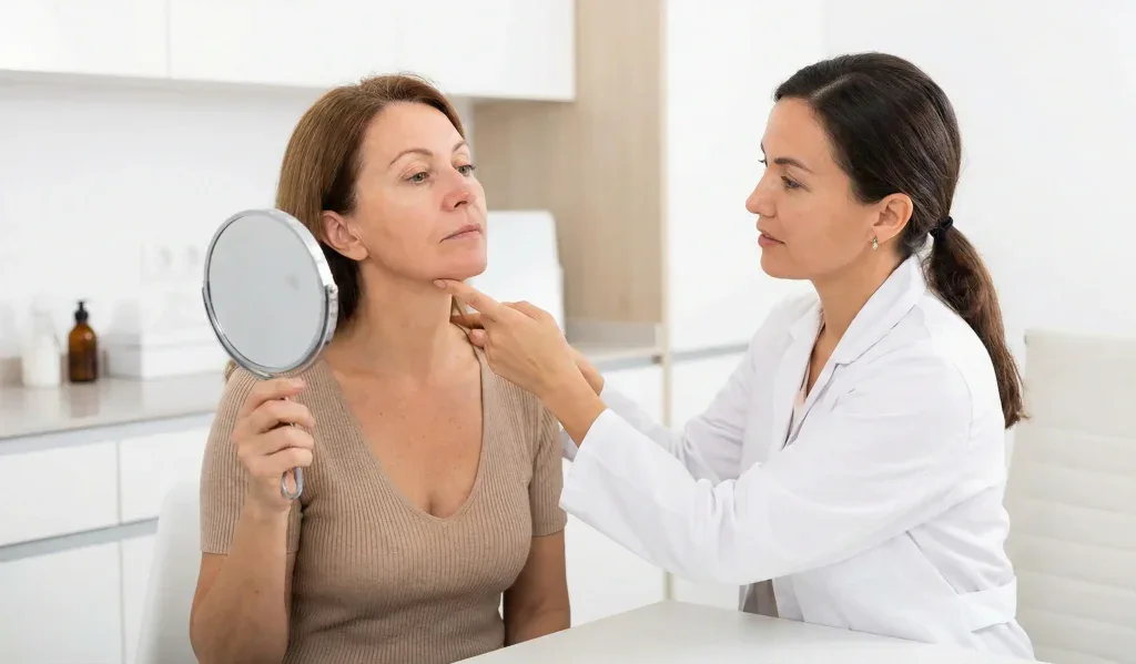 doctor patient consultation neck lift