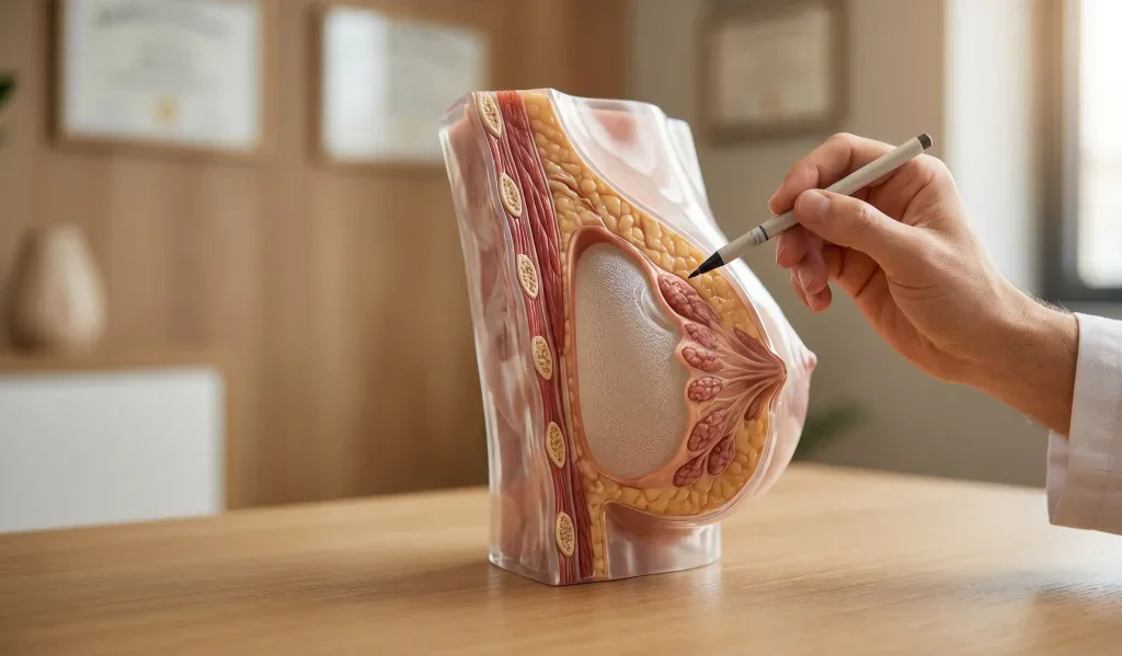 modello 3D realistico dell'anatomia del seno per revisione
