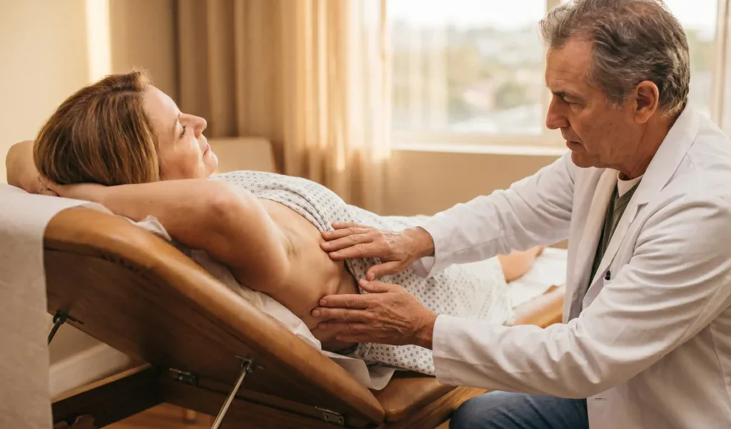 esame clinico palpazione grasso del reggiseno medico