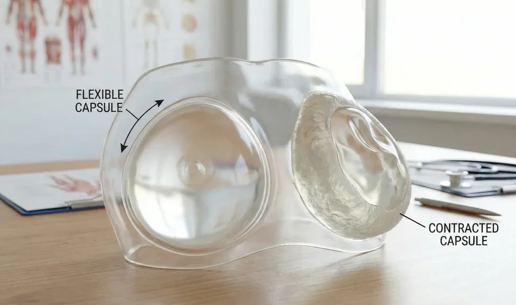 model anatomic comparativ contracție capsulară