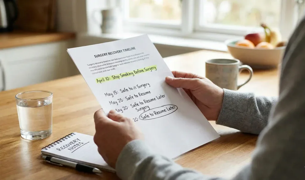 Zeitplan zum Rauchstopp vor der Operation