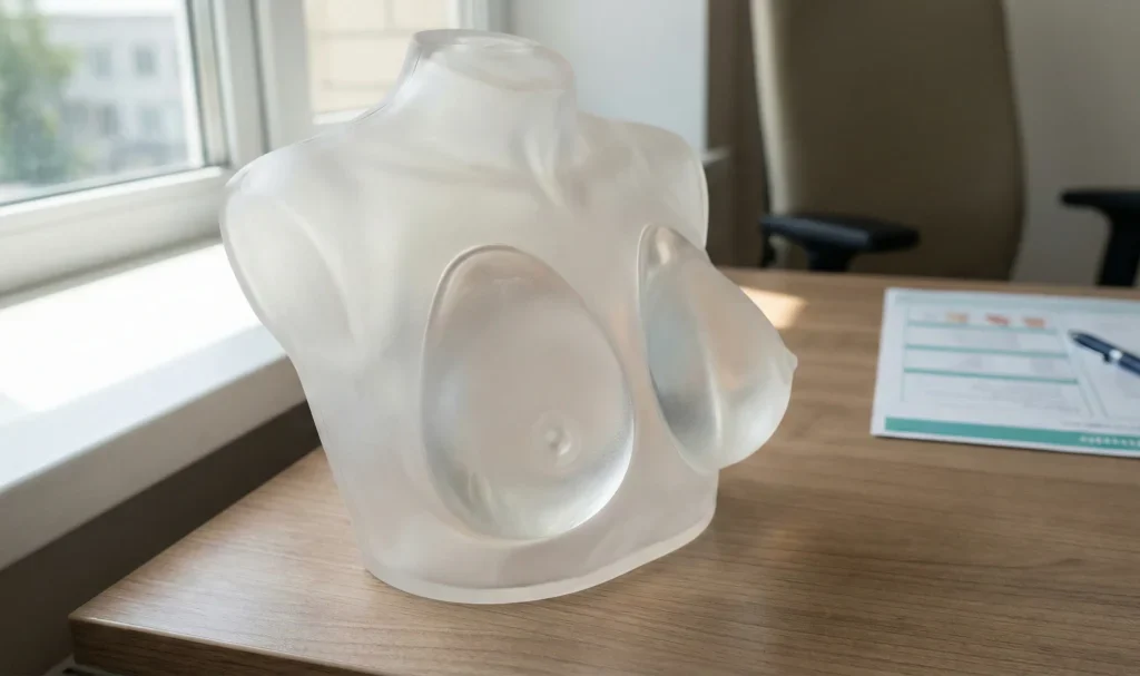 high tight breast implant anatomy model