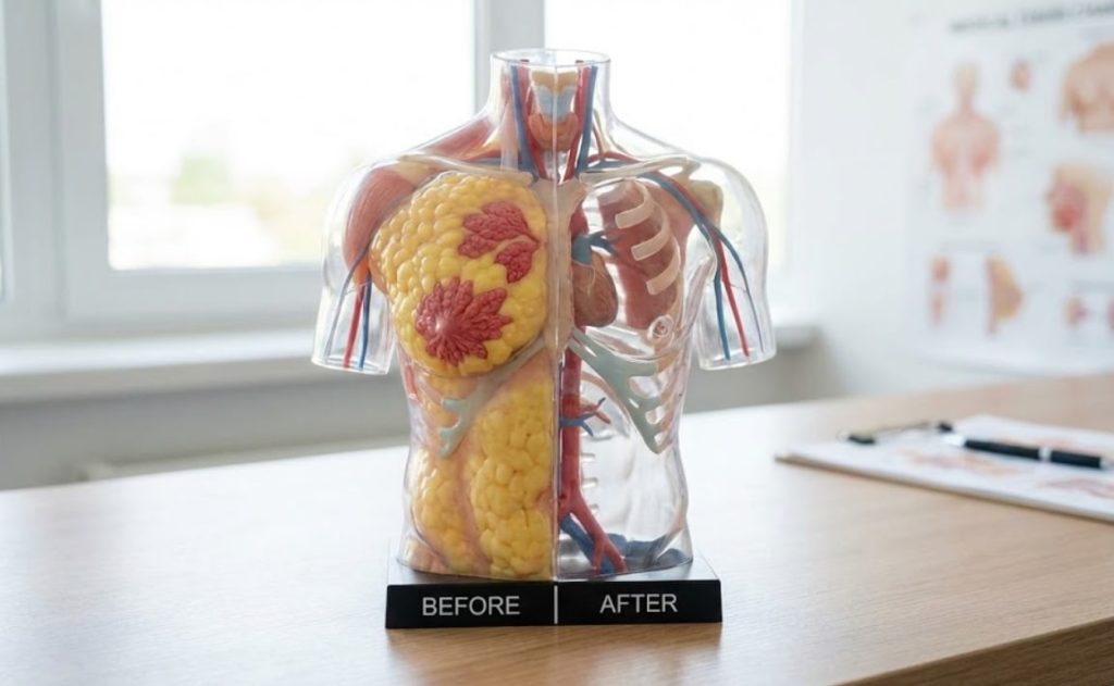 gynecomastia cerrahisi anatomik model öncesi ve sonrası