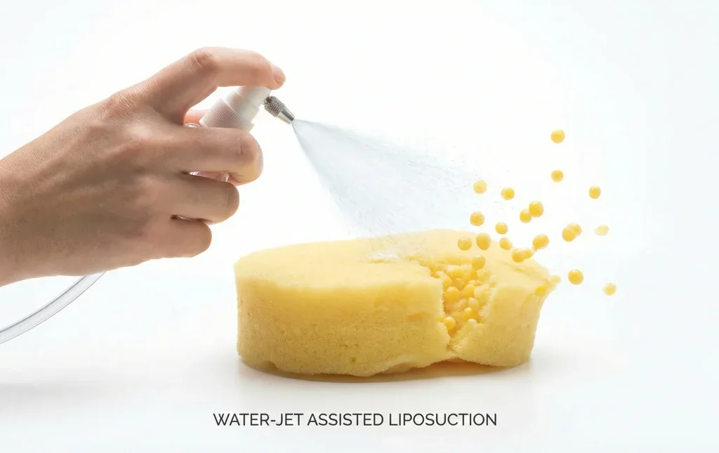 demonstratie concept spongă liposucție asistată cu jet de apă