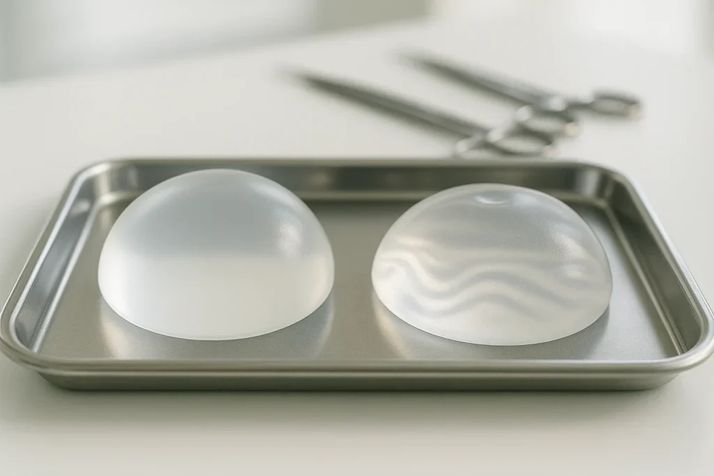 iki salin implant, medikal tepsi &uuml;zerinde