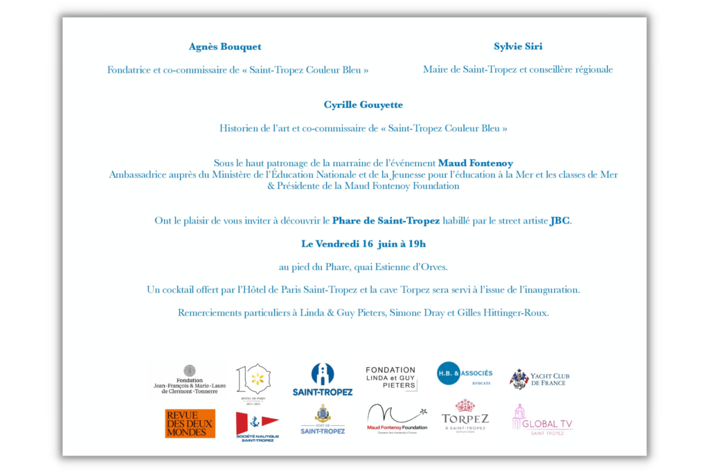 Invitation Saint-Tropez Couleur Bleue Phare Colette