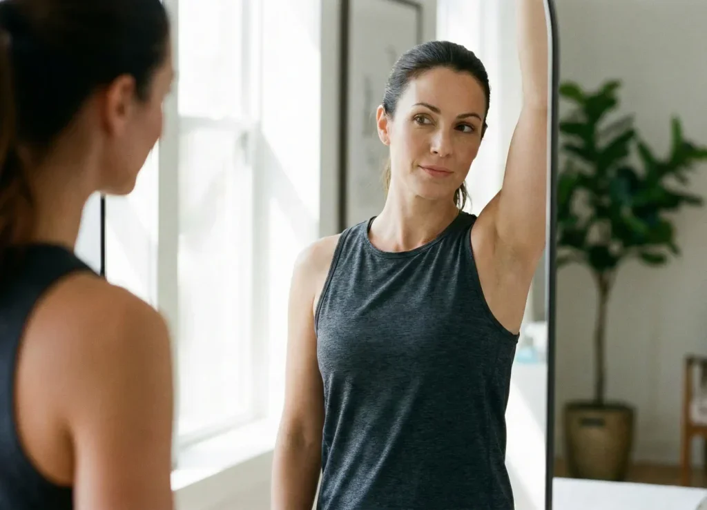 smooth underarm contour after armpit liposuction result
