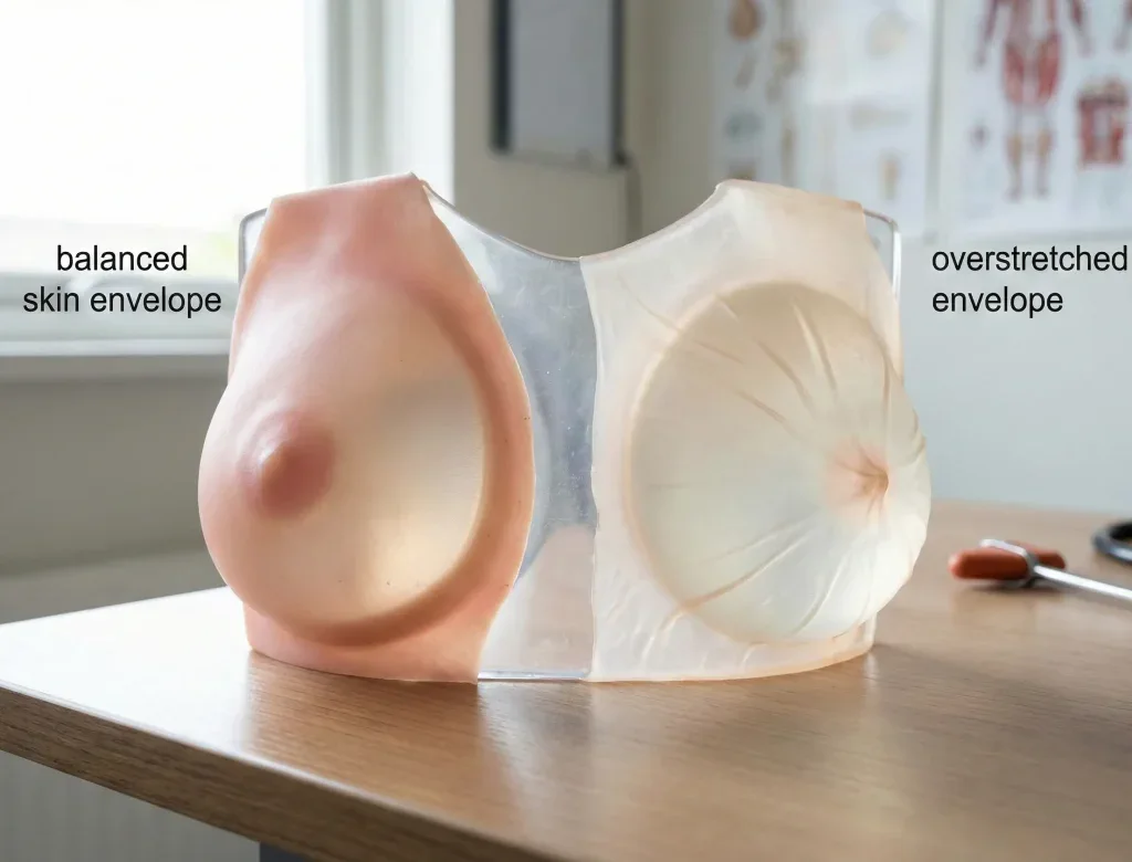 deri zarfı elastikiyeti göğüs implantı boyutu etkisi anatomisi