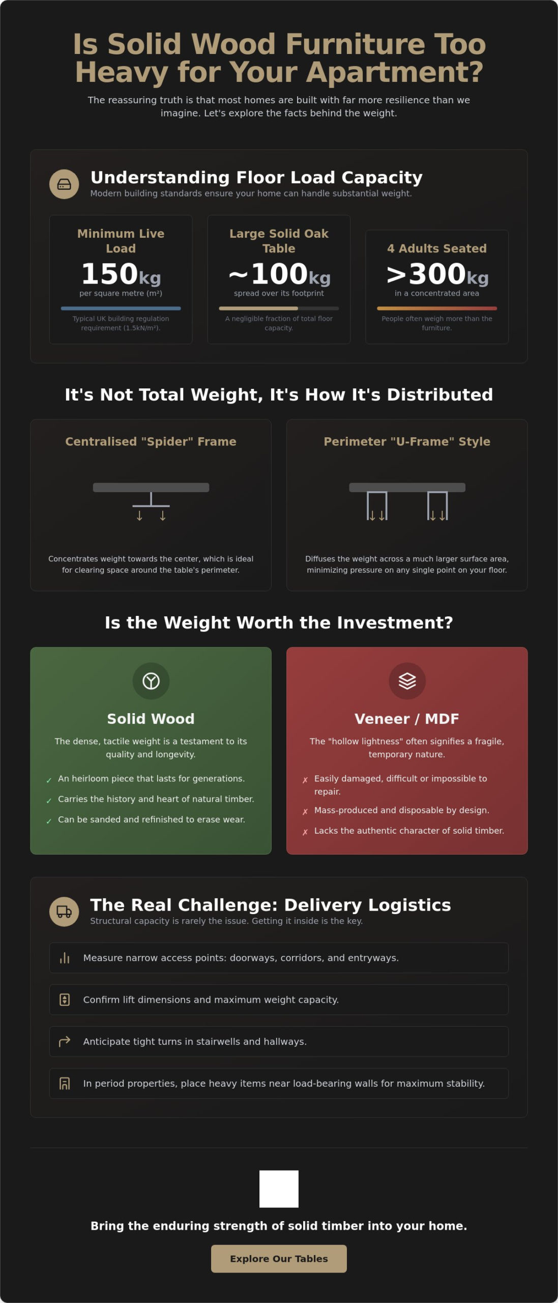 Is Solid Wood Furniture Too Heavy for an Apartment? A Structural and Practical Guide