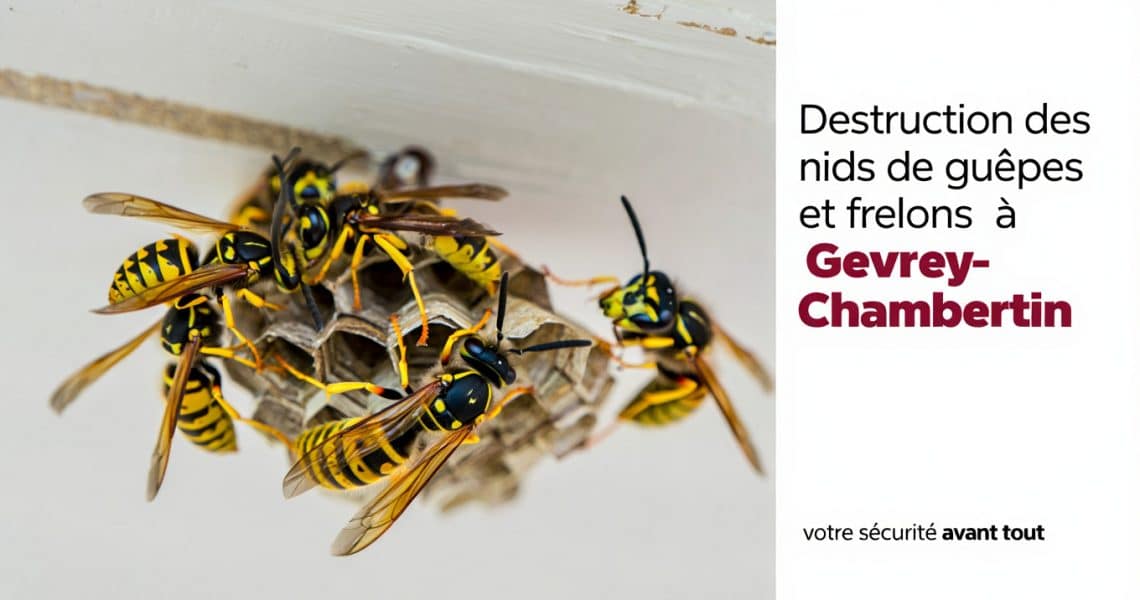 Destruction des nids de gu&ecirc;pes et frelons &agrave; Gevrey-Chambertin