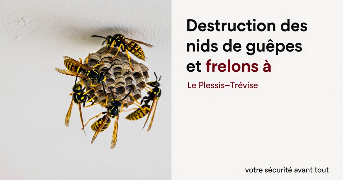 Lutte efficace contre les nids de gu&ecirc;pes et de frelons &agrave; Le Plessis-Tr&eacute;vise