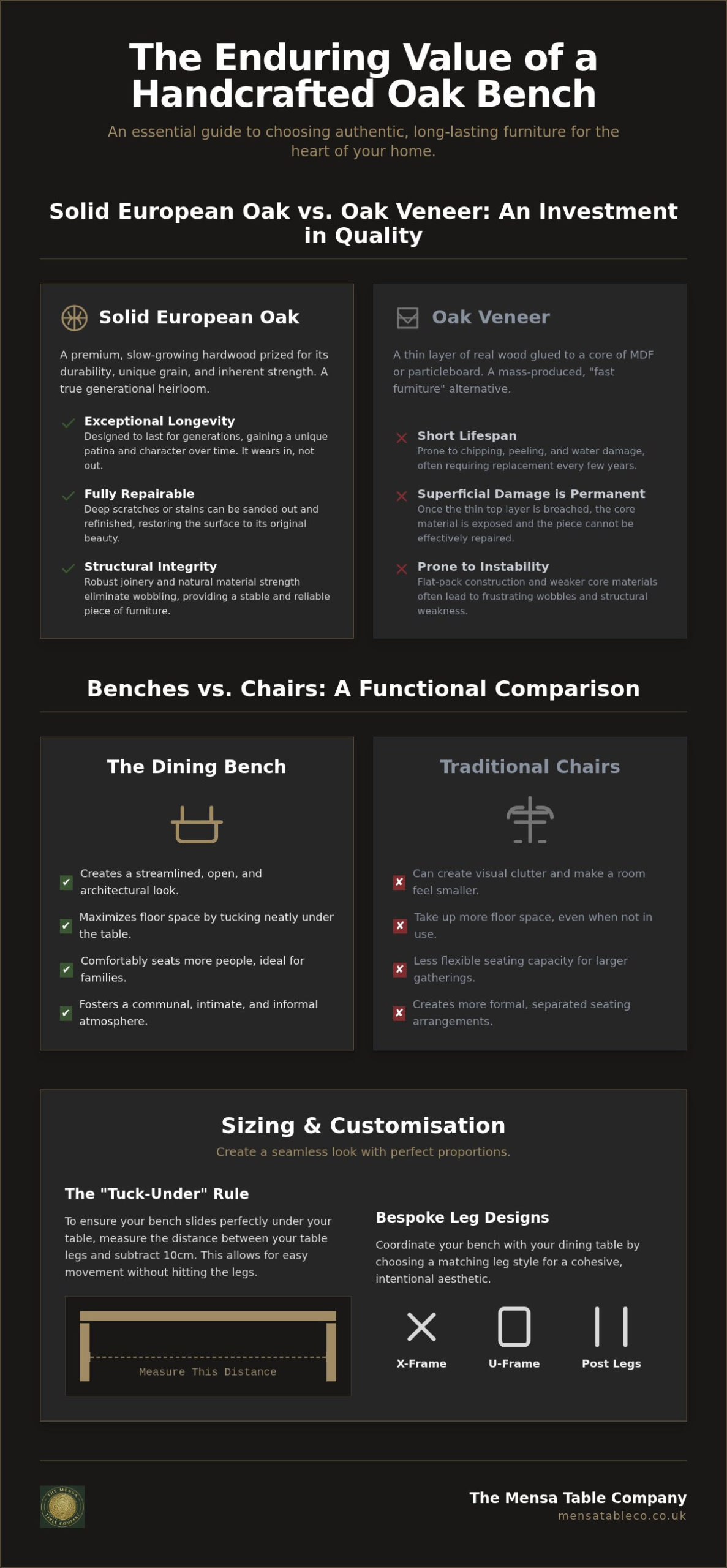 Handcrafted Solid Oak Dining Benches: A Guide to Timeless Seating
