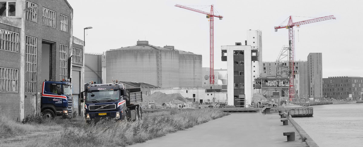 Anker Christensens lastbiler på havnen