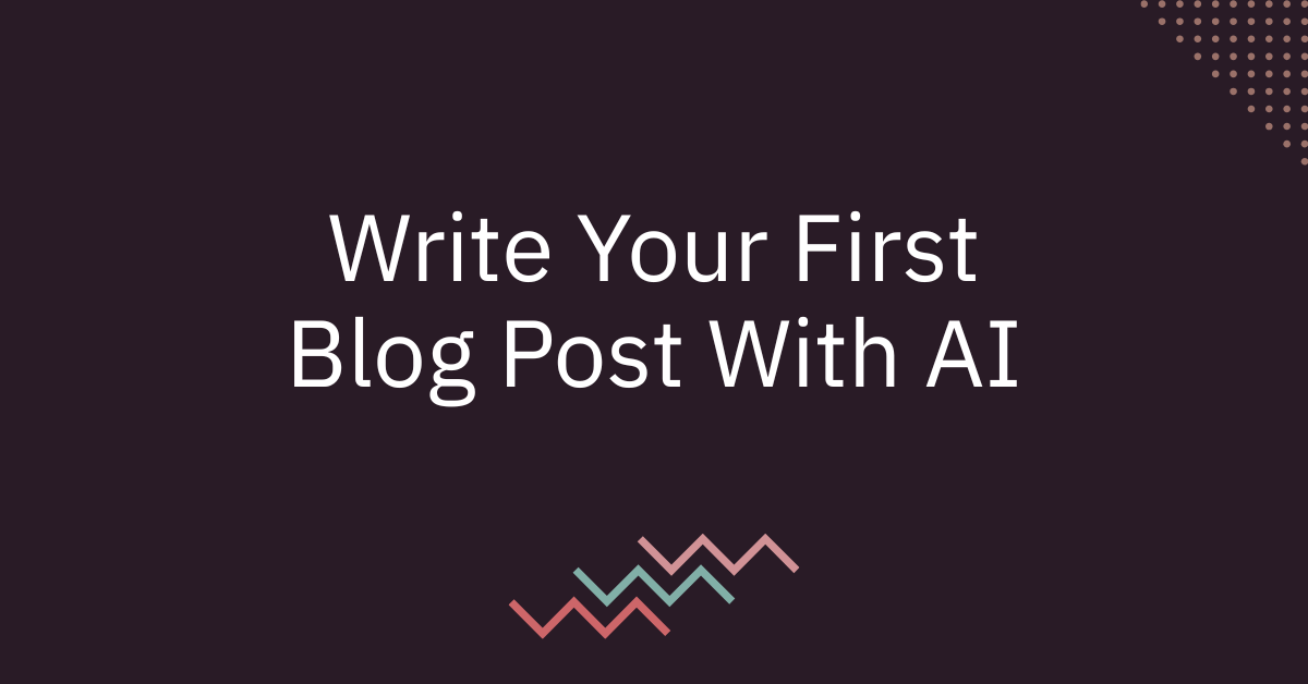 write your first blog post