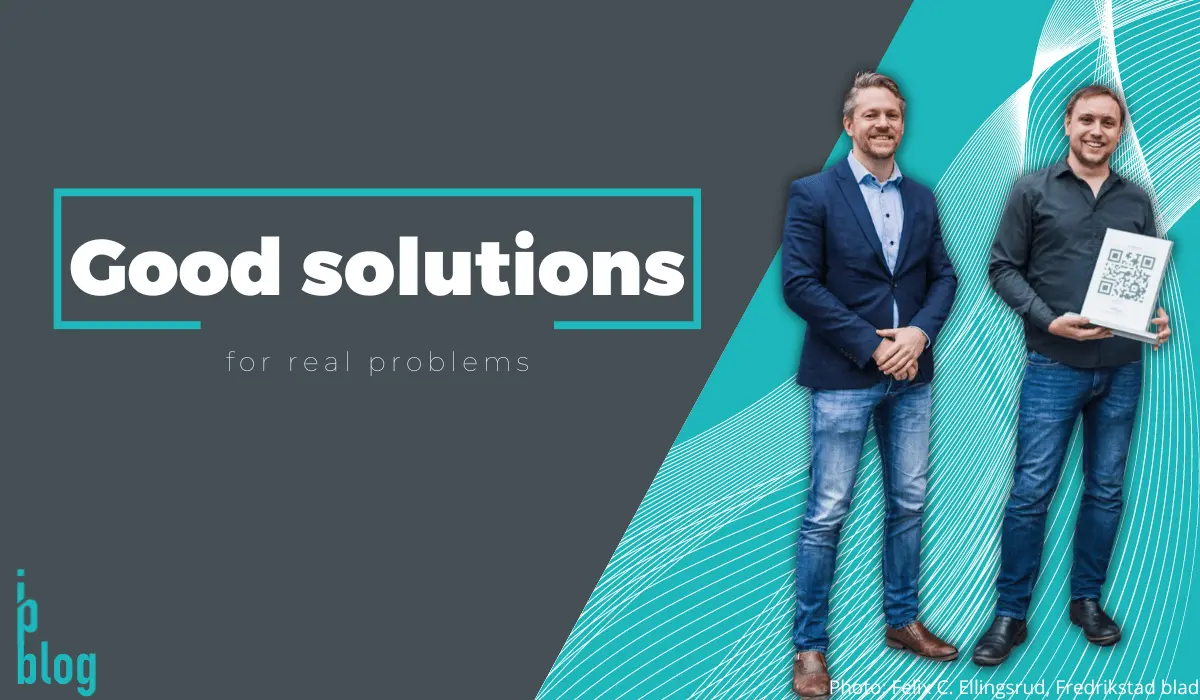 Good solutions for real problems 28 a man standing in front of a blue and white background
