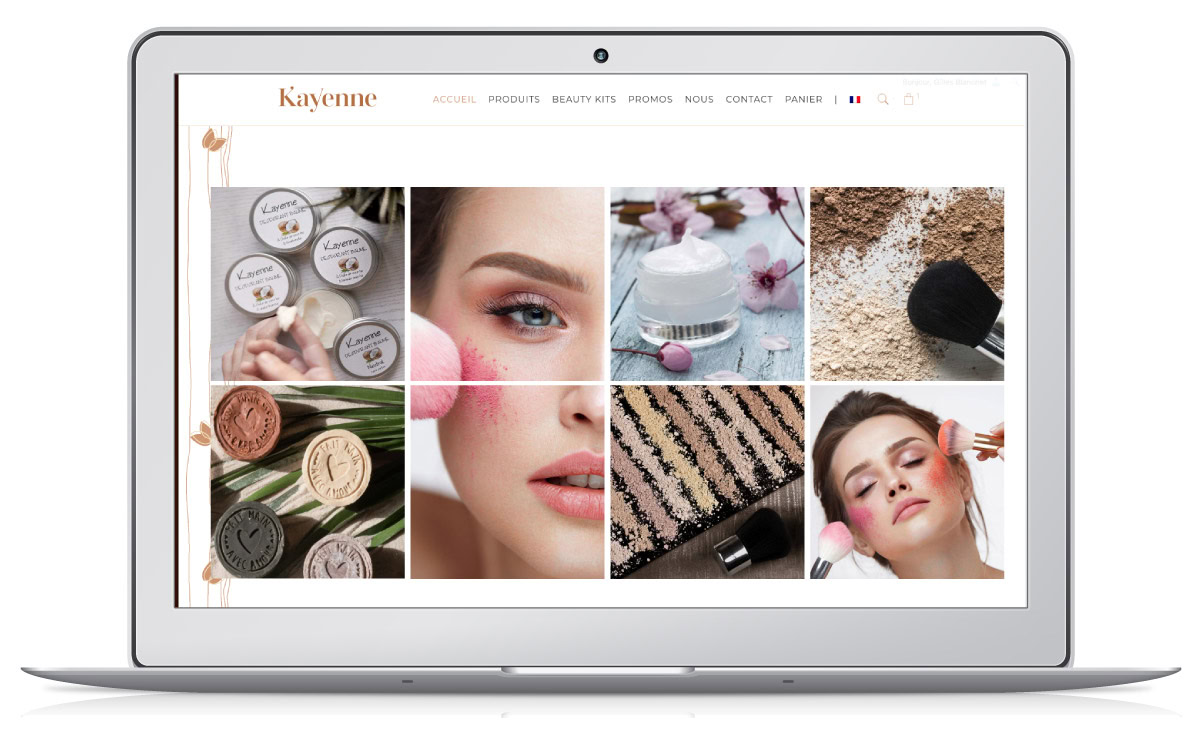 Branding site internet e-commerce maquillage naturel