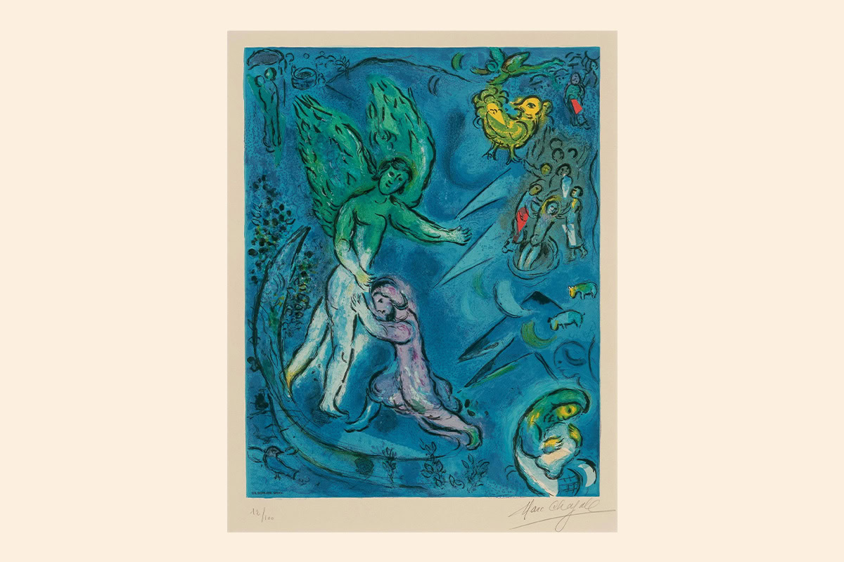 M. Chagall, Lucha de Jacob con el &aacute;ngel (1967) Mus&eacute;e National Marc Chagall, Niza (Francia)